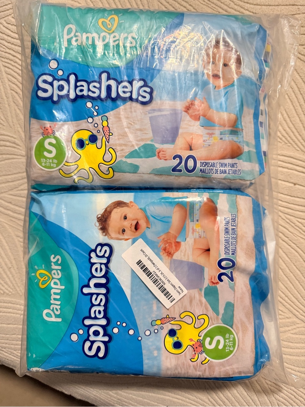 Pampers Splashers Disposable Swim Diaper Covers - Blue (20 Count, Pack of 2)